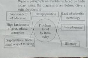 Write a paragrapls on Erublems faced by india today' uing the d... | Filo