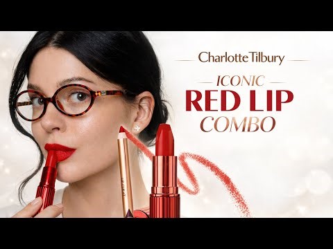 Iconic Hollywood Red Lip Combo using Charlotte Tilbury | Swatches and Application | Makeup Tutorial