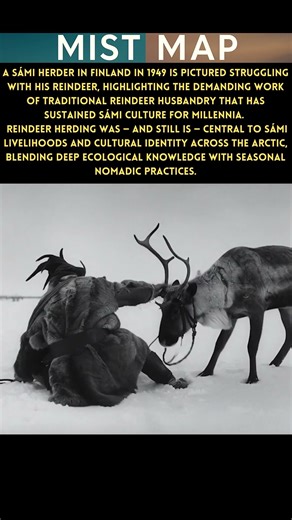 🦌 Life in the Arctic! A Sámi Herder and His Reindeer, Finland 1949 ❄️📸