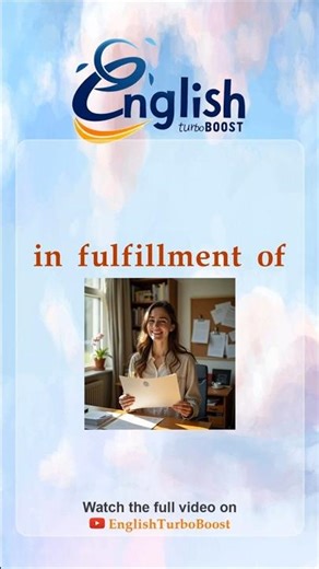 In fulfillment of | Collocation | #shorts