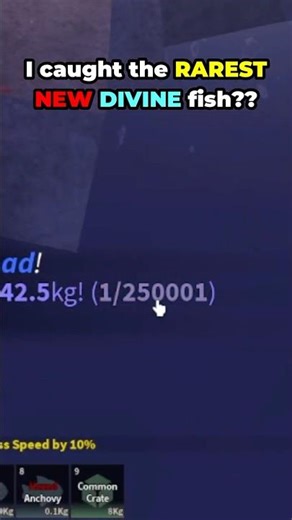 I caught the RAREST *NEW* DIVINE SECRET FISH 🙀 #fisch #roblox #robloxshorts #robloxmemes #gaming