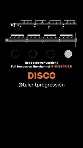 Disco │ Drum Tutorial │ Sheet Music + Play-Along | 110 BPM #Shorts