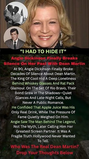 Angie Dickinson Finally Breaks Her Silence About Dean Martin