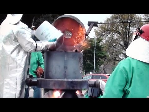 IRON MAKING at SCHOOL Using a Blast Furnace tubalcain