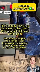 Strictly no excess baggage ❎🙅‍♀️ #ExcessBaggage #excess #flight #ofwlife #OFW #highlights | Maria Cajigal