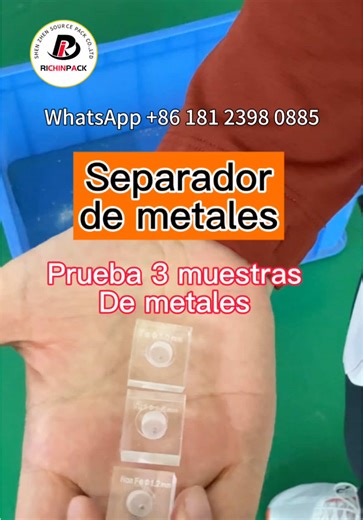 Detector de metales por gravedad prueba con las muestras de metales #richinpack #chinapak #detectordemetales
