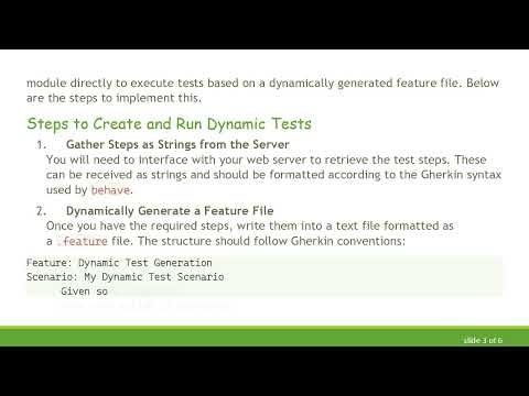 Creating Dynamic Tests with python-behave