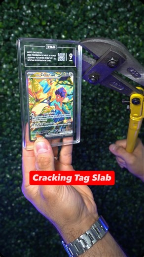 Halal Trainer | Cracking Tag Graded Card When I was at @thehobbycon card show I picked up this tag slab from @rocketreserve to regrade. I haven’t cracked... | Instagram