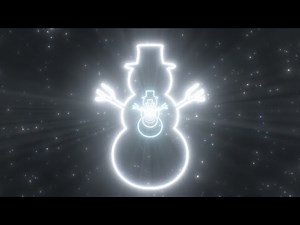 Snowman Shape Ice Cold Winter Christmas Holiday Neon Lights Tunnel 3D 4K UHD 60fps 1 Hour Video Loop
