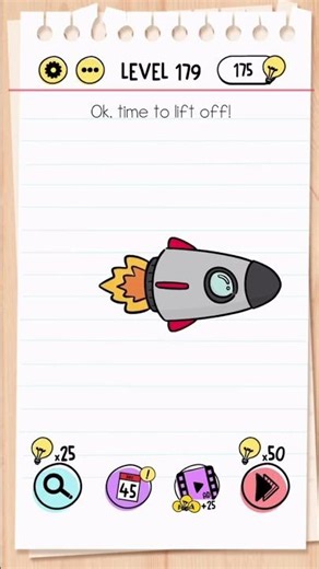 Brain Test Level 179 Answer | Ok time to lift off