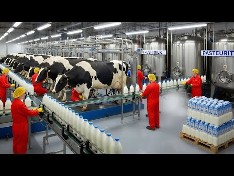 Inside the Fresh Milk Factory | from Farm to Fresh Milk Packing (Full Process)