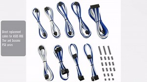 CableMod RT-Series Classic ModMesh Sleeved Cable Kit for ASUS and Seasonic (White + Blue)