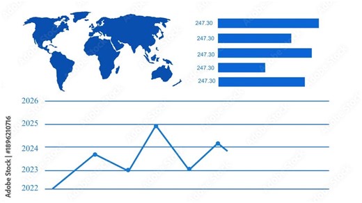 Infographic with World Map and Charts 2026 Animation
