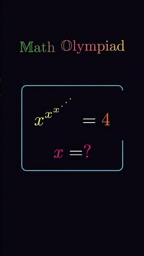 Math Olympiad Infinite Power Tower Equation Explained #maths #olympiad #infinitepower #ytshorts