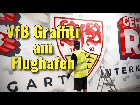 Graffiti für den VfB Stuttgart am Flughafen!