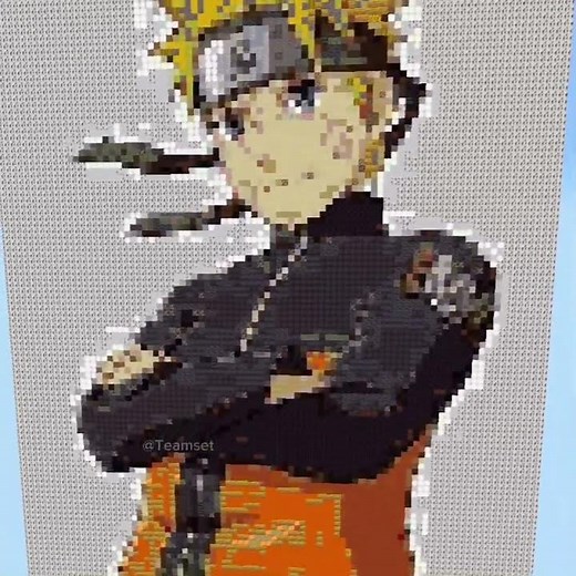 Minecraft Meets NARUTO in Amazing Pixel Art! #shorts #minecraft