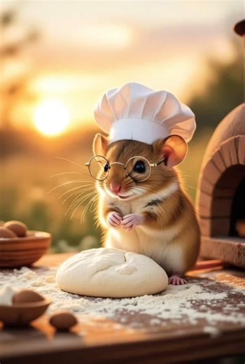 “Tiny Chef Mouse Baking Bread 🍞 | Cutest Mini Baker Ever! #aivideo #shorts #shortvideo