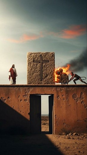 He thought he destroyed the Cross... 😳✝️ #jesus #god #faith #devil #demon #epicbattle #truepower #unleashed #holylight #devil #demon #epicbattle #goodvsevil #aiart | Jesus Loves You