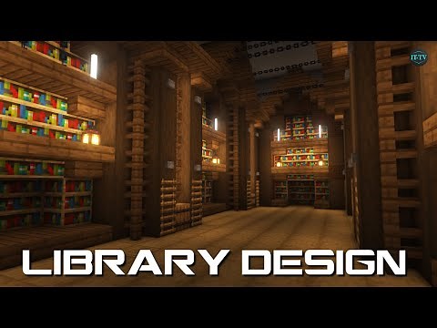 Building A WOODEN LIBRARY In Minecraft - TUTORIAL
