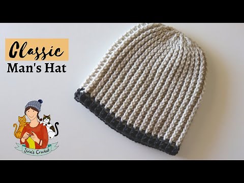 Crochet Classic Men's Hat / Beanie Tutorial