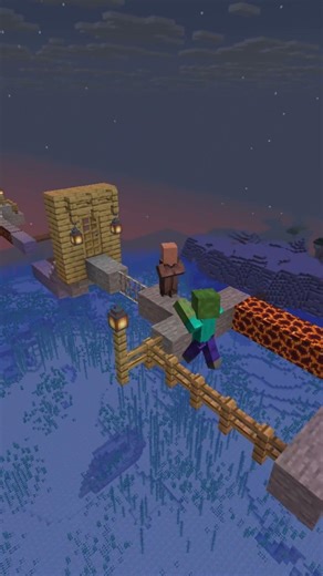 😱O VILLAGER SOBREVIVEU AO PARKOUR ?💀 #minecraft