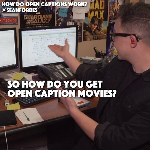95K views · 443 reactions | Open Captions at the movies is SUPER EASY. Thank you Emagine Theatres for showing me how EASY. | Sean Forbes | Facebook