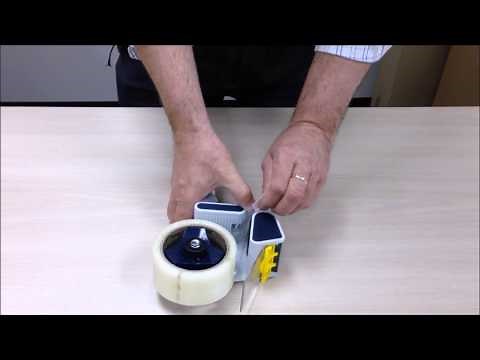 How to install a roll of tape into a dispenser and tightly close a box.