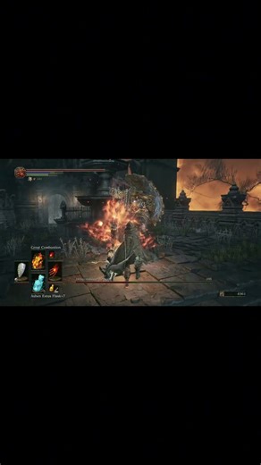 Pyromancer vs Dragonslayer Armour Boss Fight 🔥 | DS3 #shorts
