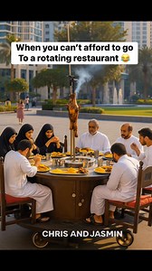 When you can’t afford to goTo a rotating restaurant 😂 | Chris And Jasmin