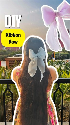 ADITI AGRAWAL on Instagram: "🩵🤍💜 Ribbon Bow, Hair Bow, DIY, Handmade, Crafter Aditi, Bow Making,"