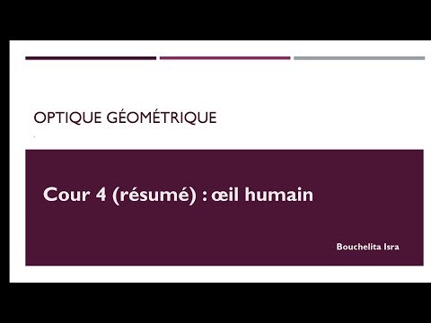 Optique géométrique cour(4): œil humain biophysique 1ère année médcine