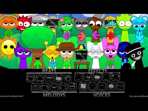 Incredibox Sprunki Pyramixed FNF Arrow MIX New Update But ALL Characters Together (New Mod)