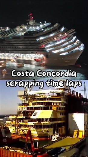 Footage of the Costa Concordia scraped years ago #ship #scrapping #boat #wreck #costaconcordia