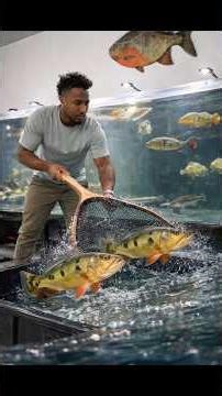 The Peacock Bass 2,000-gallon tank just keeps getting better. #peacockbass #bass #aquarium