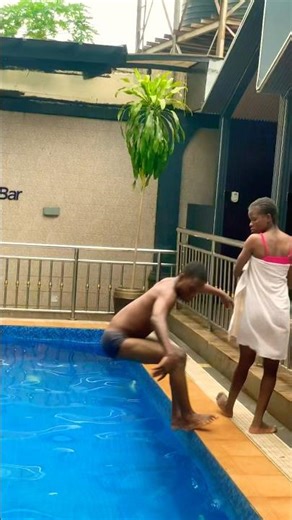 Backward dive and splash in cold pool 🏊‍♀️😂 #funny