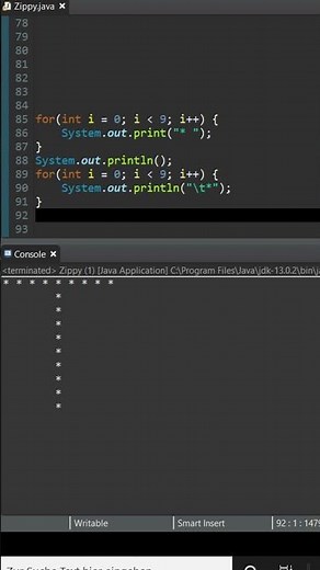 Print T shape on console in Java #Shorts