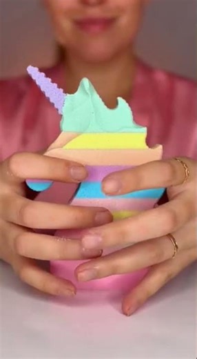 Rainbow Kinetic Sand Unicorn ASMR