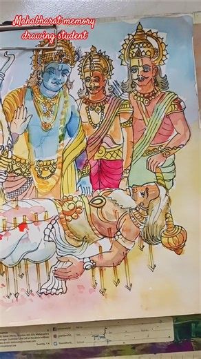Mind-Blowing Mahabharat Memory Sketch 🧠🎨 | Must Watch! #shorts #art #watercolor #viral #Mahabharat