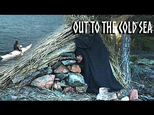 3 Day Island Camping: BUILDING SHELTER Against the Cold Night