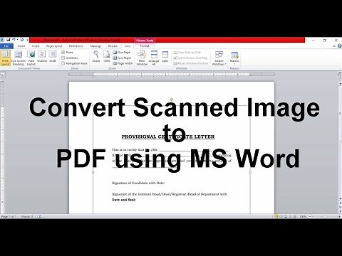 GATE 2017 Converting Scanned image to PDF using MS Word