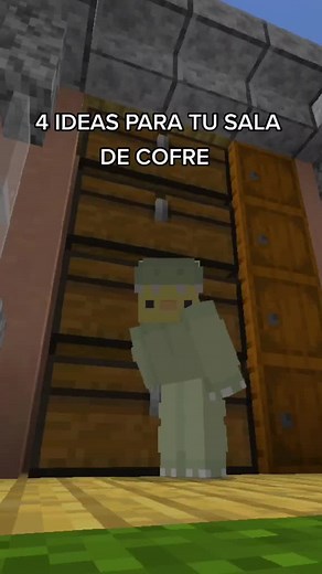 Decoración parte 15🤔😨 Para llenar la sala de cofres solo repite el patrón😋 Los nombre son solo materiales principales! #minecraft #bedrock #saladecofres #decoration