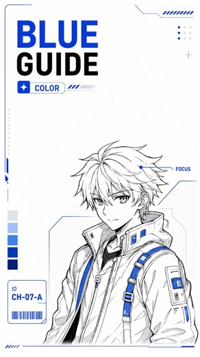 Blue Color Design Tips for Anime Reference Sheets