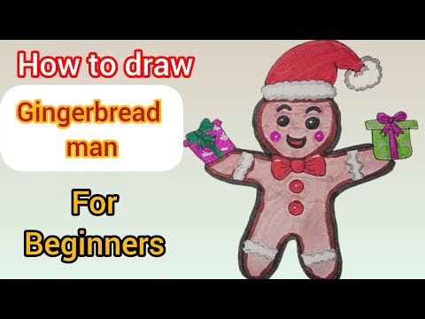 How to draw gingerbread man drawing step by step drawing for beginners / Christmas drawing #trending