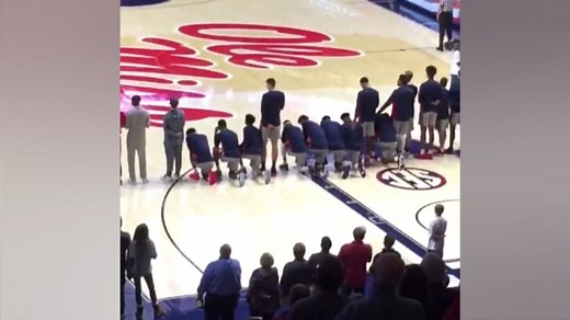 Ole Miss players kneel to protest pro-Confederate rally on campus