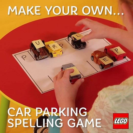 This fun car game is such a great way to introduce kids to spelling. Get the cars here: http://lego.build/Juniors | LEGO
