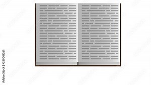 Book. Open book, animation with alpha channel enabled. Cartoon