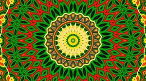 A 3D animation of a colorful kaleidoscope pattern