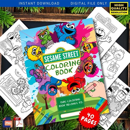 Street Monster Coloring Book, Activity Sheet 40 Pages (PDF & PNG) - Etsy