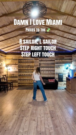 Damn I Love Miami- Pieces to the 🧩 line dance follow along. Full tutorial in my videos. #dance