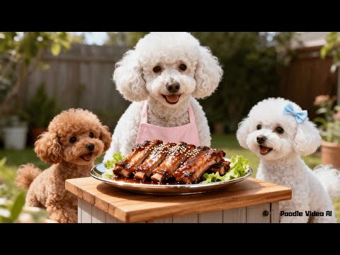 🍖🐩 Family Dinner Chaos – Poodle Mom’s Honey Rib Surprise! 💕 AI Animation